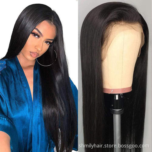 Raw Indian Hair Wig Transparent Lace 30 Inch Lace Frontal Wig Cuticle Aligned Bone Straight Human Hair Lace Wig Vendors